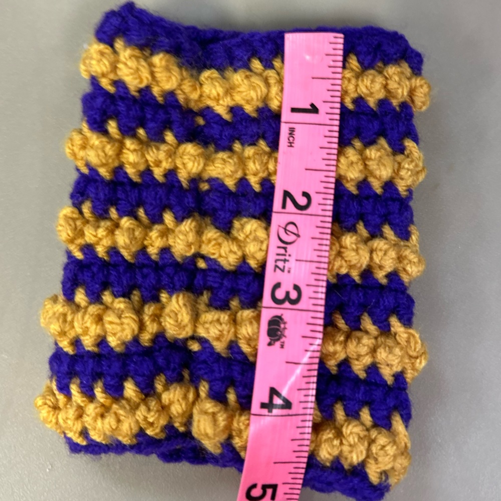Crochet Coozie Purple And Gold | | Handmade NEW Handcrafted Koozie - Picture 9 of 10